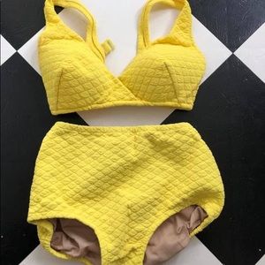 Vintage yellow highwaisted swimsuit